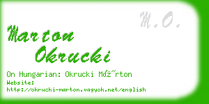 marton okrucki business card